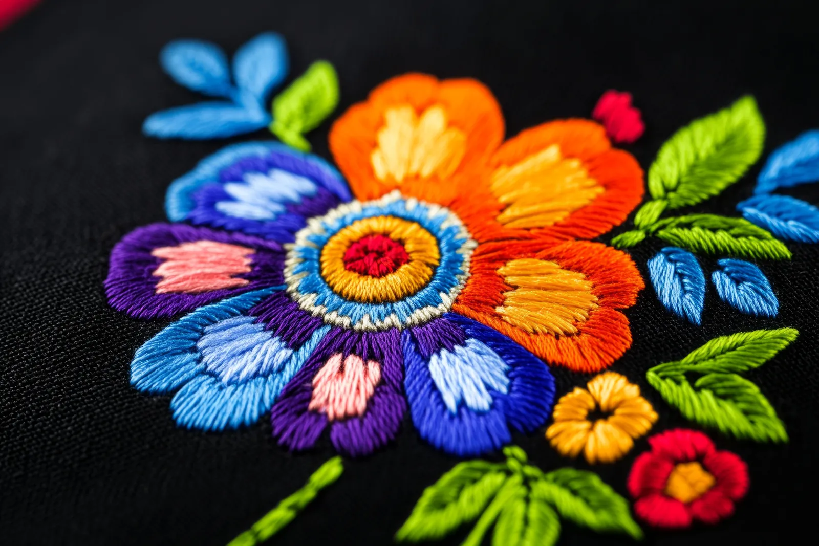 Vibrant Mexican embroidery patterns